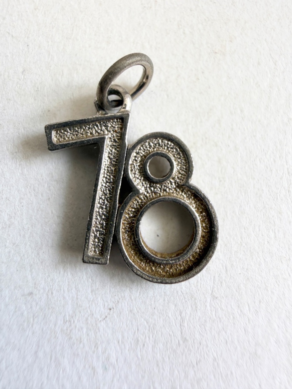 Vintage 70s Avon Novelty Pendant Silver Tone 78 Year 1978 Pendant High School